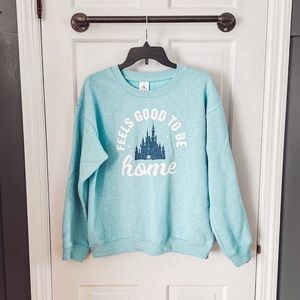Disney Light Blue Crew Neck: Feels Good To Be Home